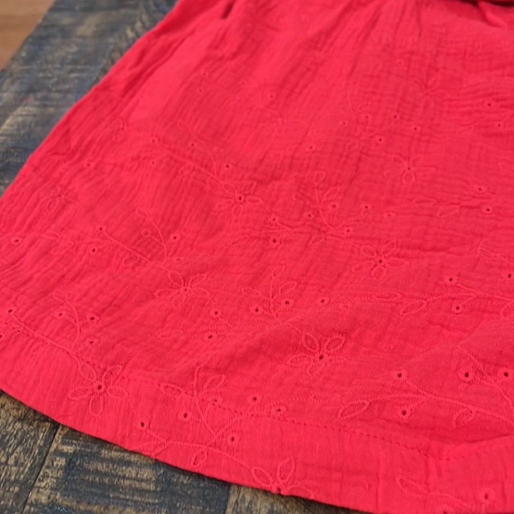 Knox Rose Tie front elastic waist paper pag casual shorts in rebel Red size 2X - Picture 6 of 11